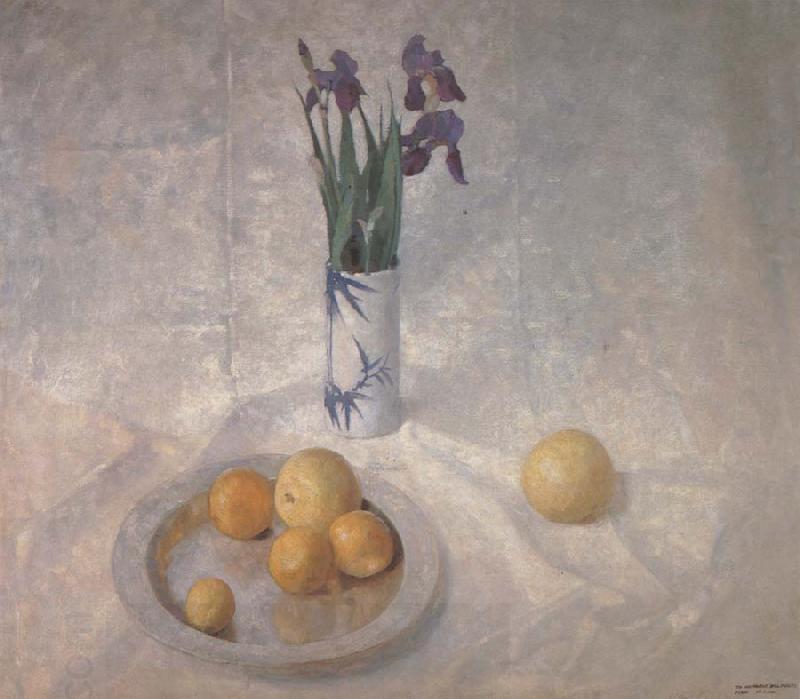NC Wyeth Still Life with Iris and Oranges